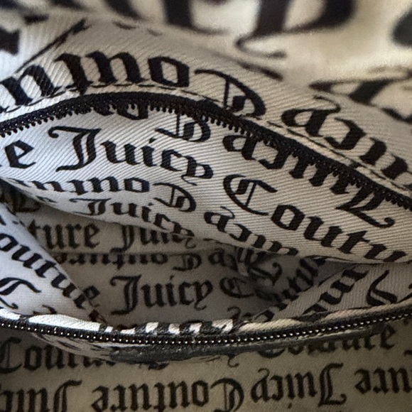 Juicy Couture Black Embossed Satchel with Pink Heart Charm - Picture 10 of 13